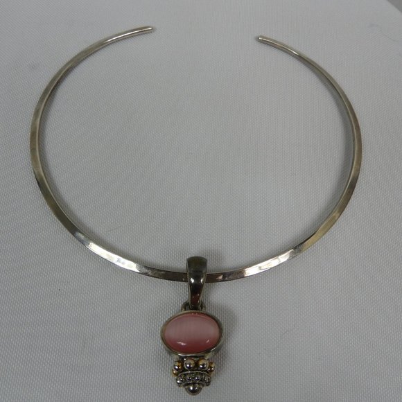 L718 Stamped 925 Silver Choker with 3 interchangeable Pendants - Picture 12 of 15